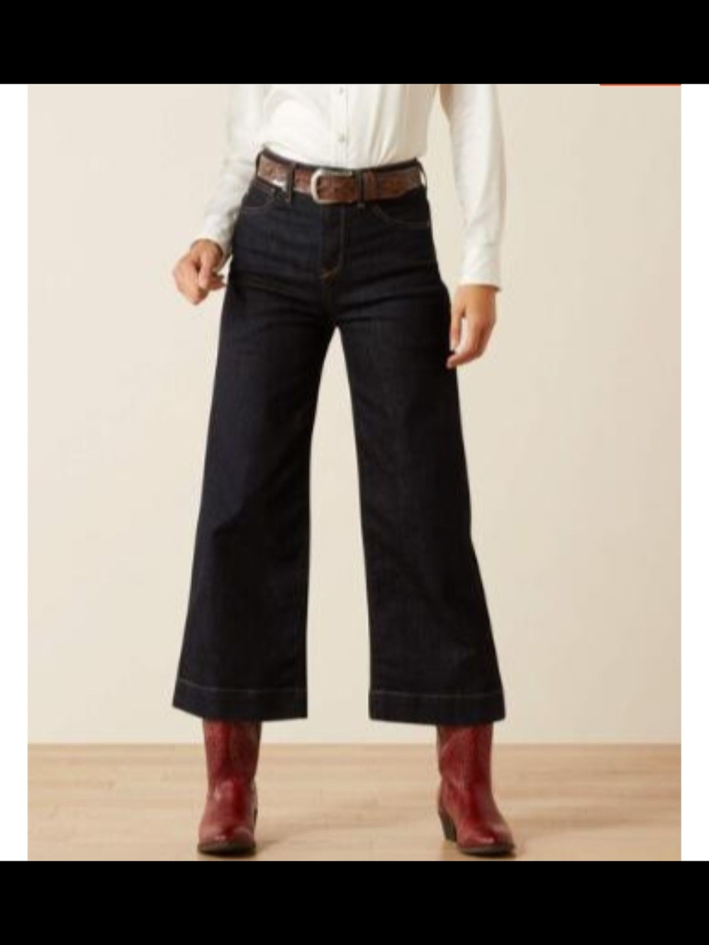 Ariat Ladies' Ultra HR Countryside Dark Wash Wide Leg Cropped Jeans